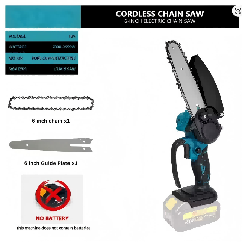Mini Electric Chainsaw 6 Inch - 1700RPM 6인치 미니 리튬이온 전기 체인톱