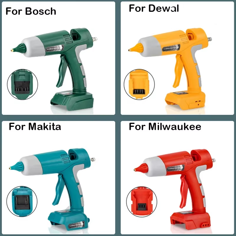 Hot Melt Glue Gun Cordless - 마키타/디월트/밀워키/보쉬 18V 배터리용 100W 무선 핫멜트