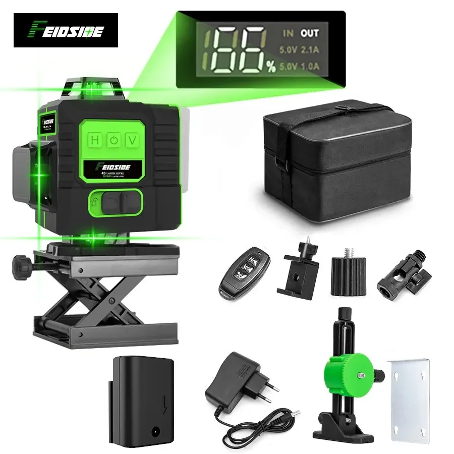Laser Level 16 Lines 4D Green - FEIDSIDE 그린 라인 셀프 레벨링 360,