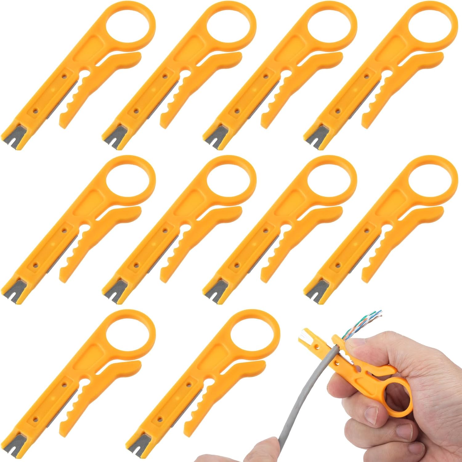 Automatic Wire Stripper Cutter - 안전한 핑거 루프가있는 10pcs 와이어 스트리퍼,