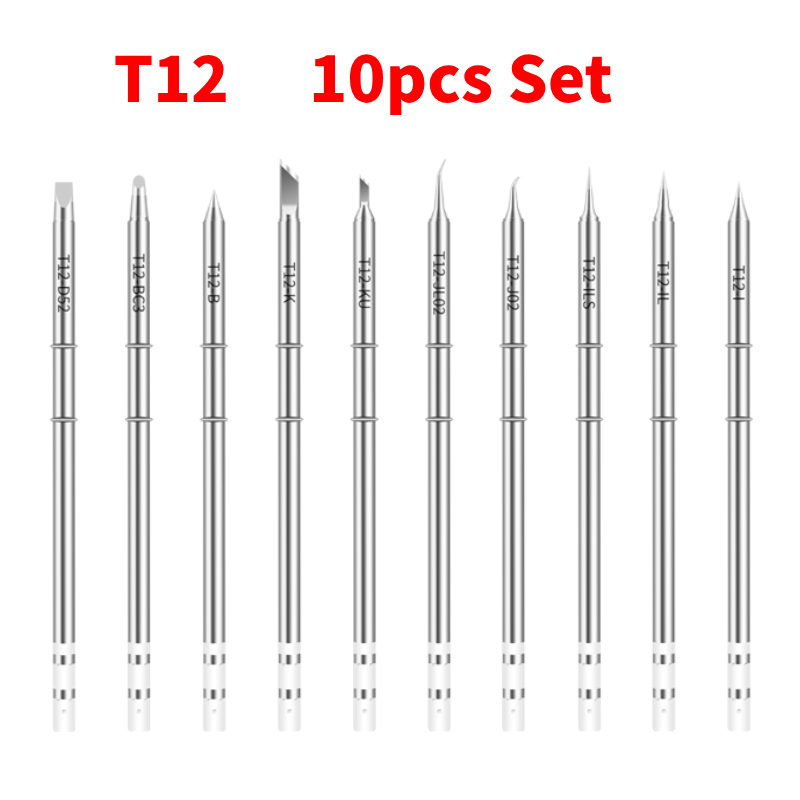 Digital Soldering Station T12 - 10pcs T12 세트 납땜 인두 팁