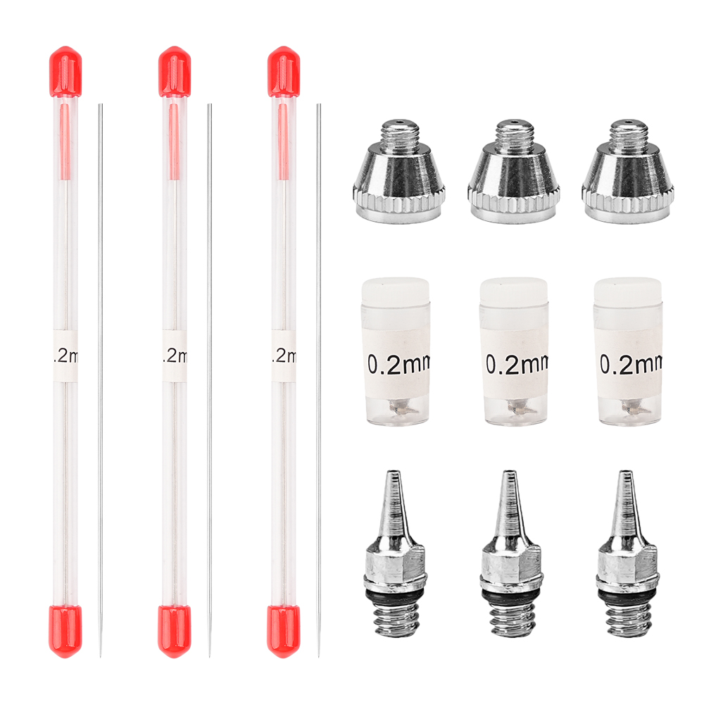 Airbrush Kit With Mini Compressor - 1/3pcs 세트 0.2/0.3/0.5mm 에어 브러시 노즐