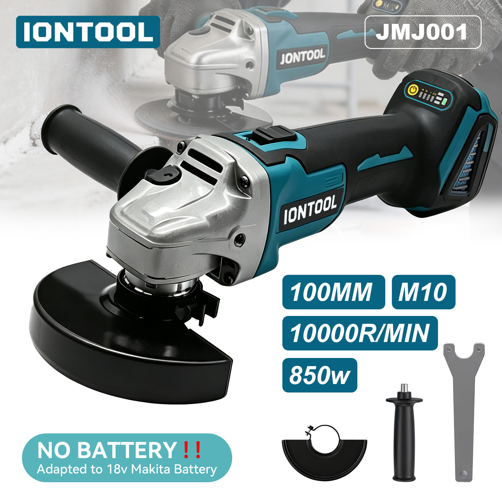 Brushless Angle Grinder Battery Powered - IONTOOL 850W 100mm 무선 앵글 그라인더