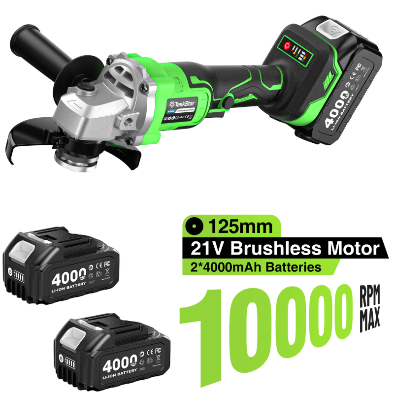 Brushless Angle Grinder Battery Powered - TaskStar 10000 RPM 앵글 그라인더 키트