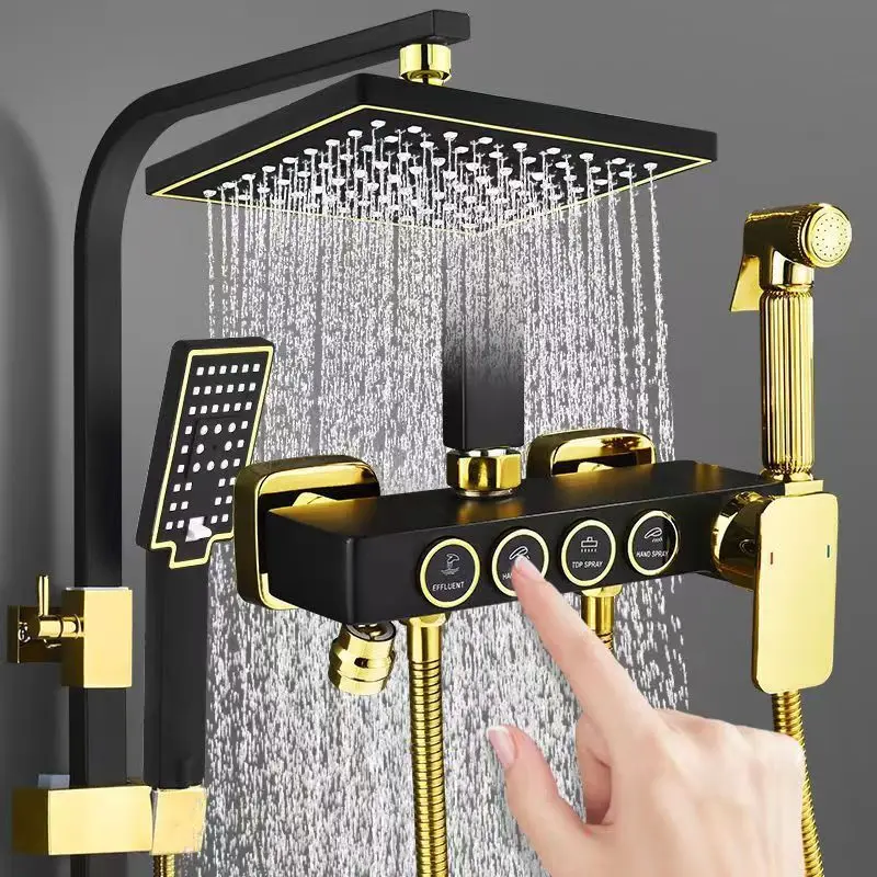 Plumbing - 블랙 골드 스테인리스 스틸 샤워 시스템