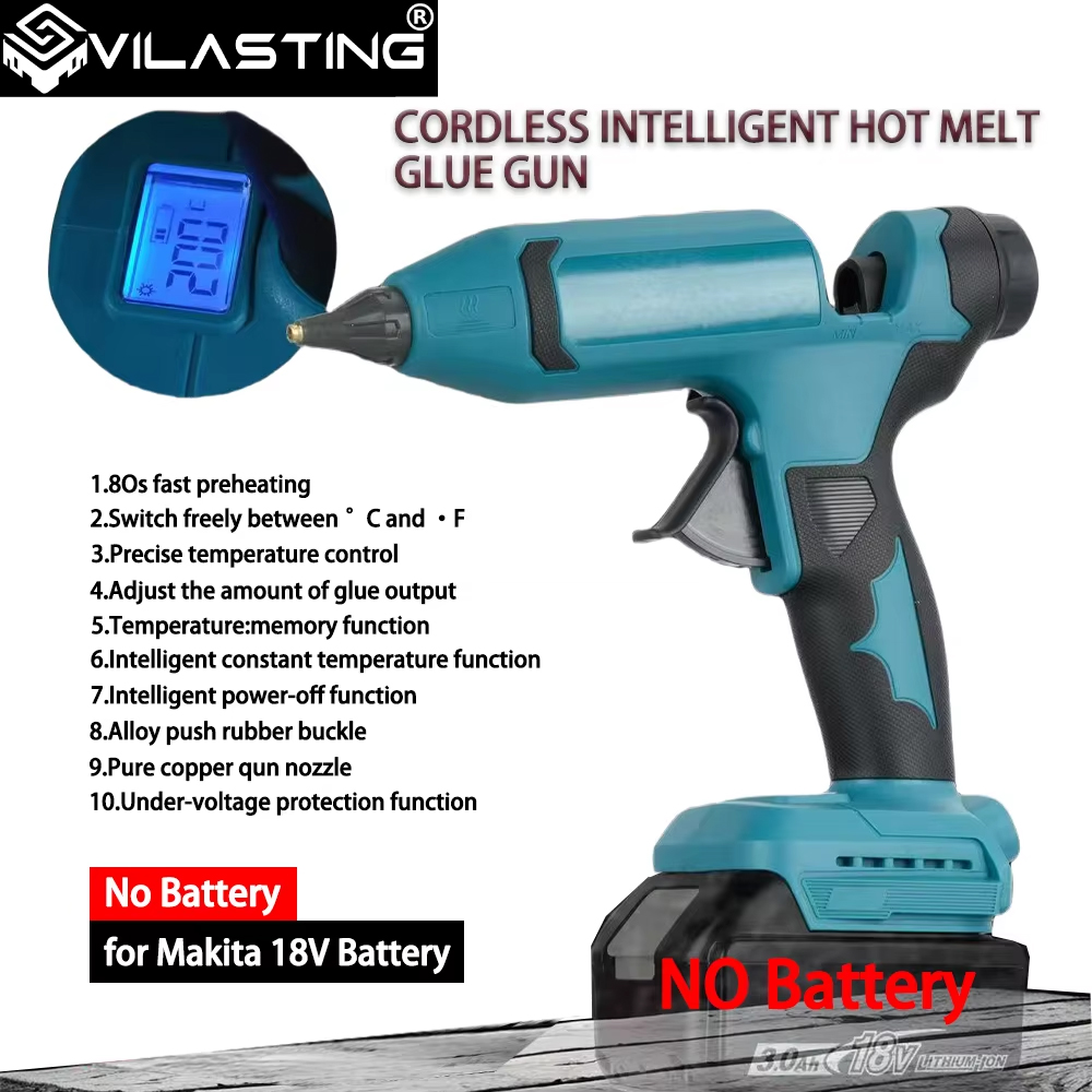 Hot Melt Glue Gun Cordless - VILASTING 전기 핫멜트 글루건 무선 LED