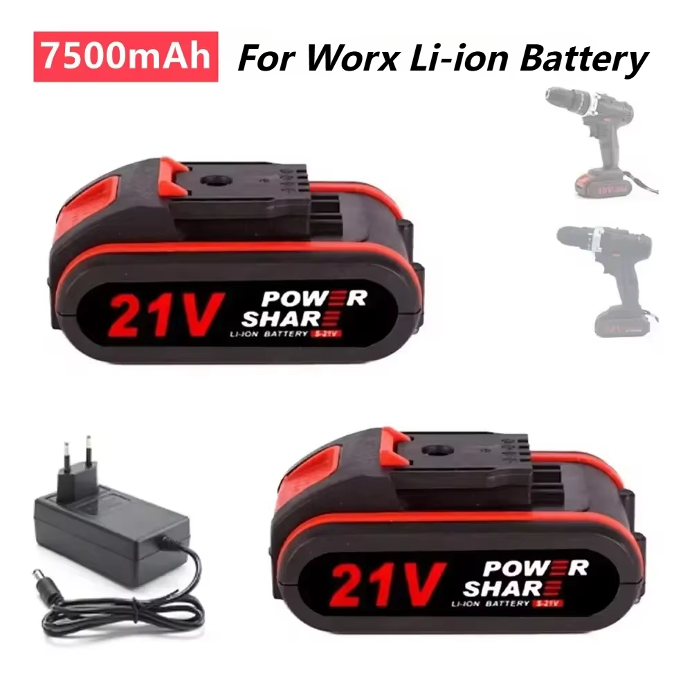 Brushless Cordless Electric Drill 18V - WORX용 고용량 충전식 리튬 이온 배터리,