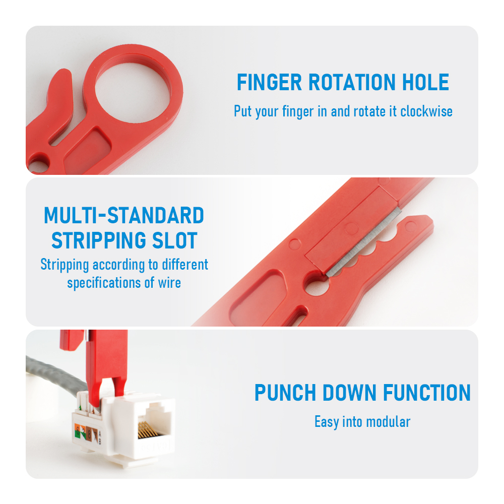 1팩/3팩 펀치다운 기능이 있는 와이어 스트리퍼, RJ - Automatic Wire Stripper Cutter 리뷰 및 가격