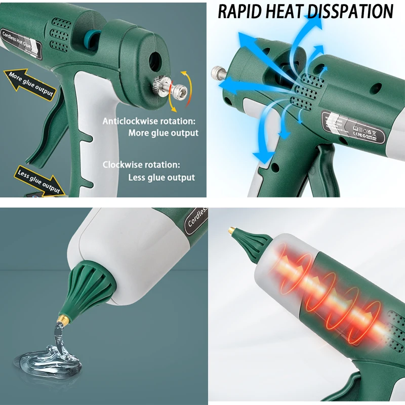 마키타/디월트/밀워키/보쉬 18V 배터리용 100W 무 - Hot Melt Glue Gun Cordless 리뷰 및 가격