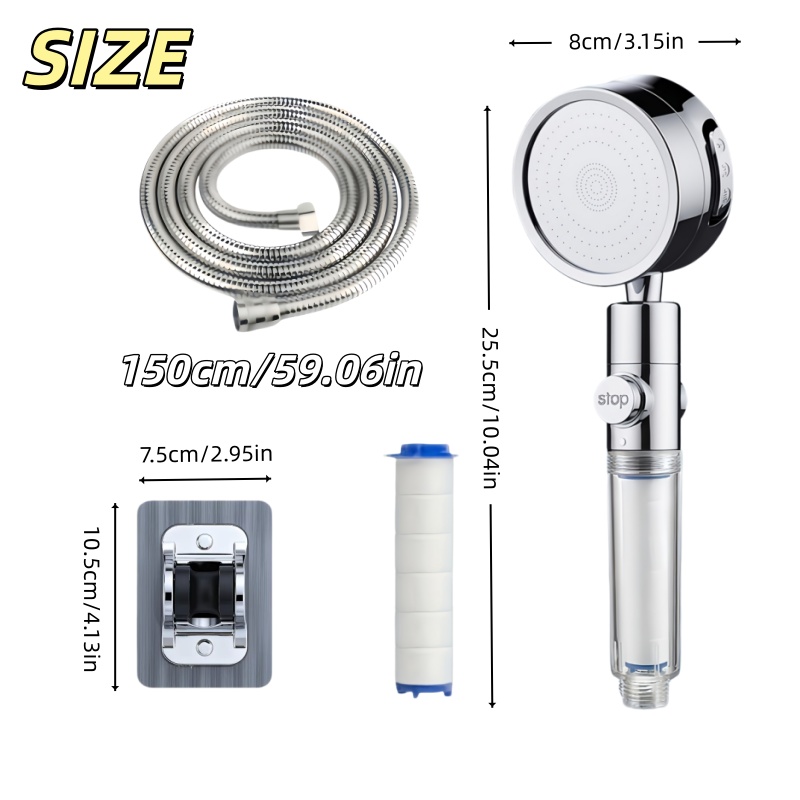 가시광선 필터 창이 있는 휴대용 샤워기 3가지 모드 3 - Plumbing 리뷰 및 가격