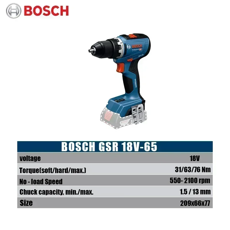 보쉬 GSR 18V-65 브러시리스 무선 드릴 18V  - Brushless Cordless Electric Drill 18V 리뷰 및 가격