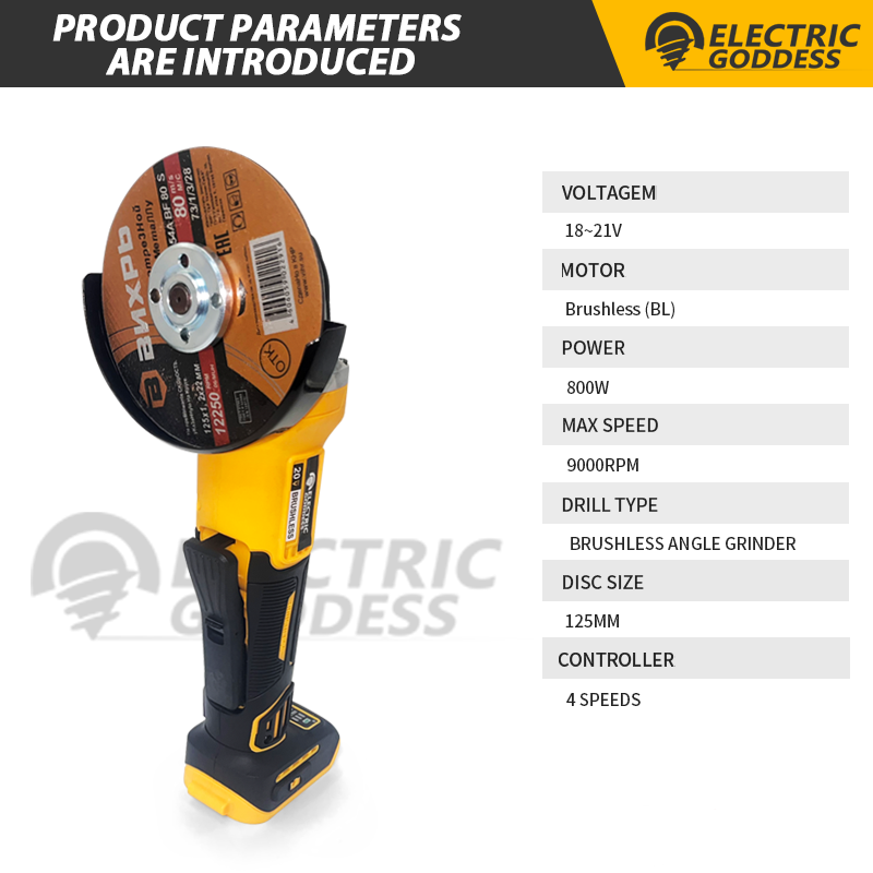 125mm 브러시리스 앵글 그라인더 연삭기 4단 변속  - Brushless Angle Grinder Battery Powered 리뷰 및 가격
