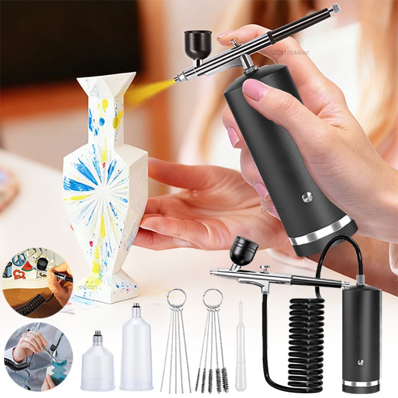 에어브러시 및 컴프레서 페인트 스프레이 건, 미니 스프 - Airbrush Kit With Mini Compressor 리뷰 및 가격
