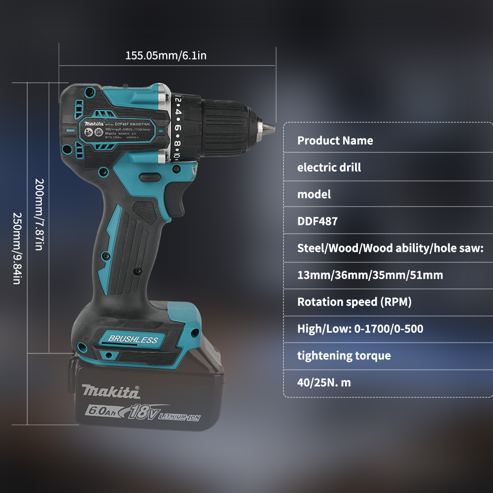 18V 브러시리스 무선 드릴 410W 40N·m 2단  - Brushless Cordless Electric Drill 18V 리뷰 및 가격