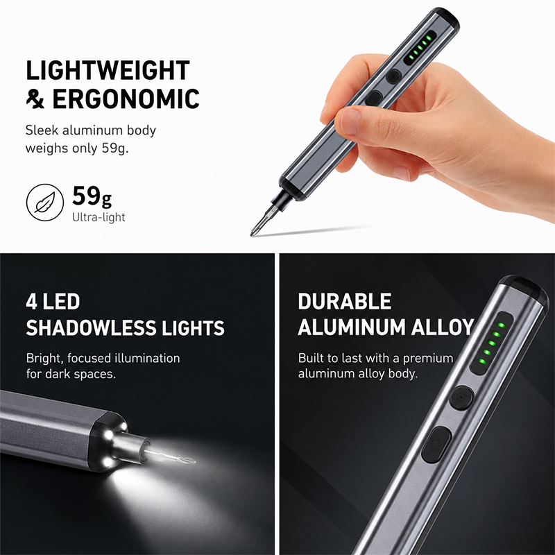 68 in 1 정밀 전동 드라이버 세트 64비트 LED - Electric Screwdriver Rechargeable Usb 리뷰 및 가격