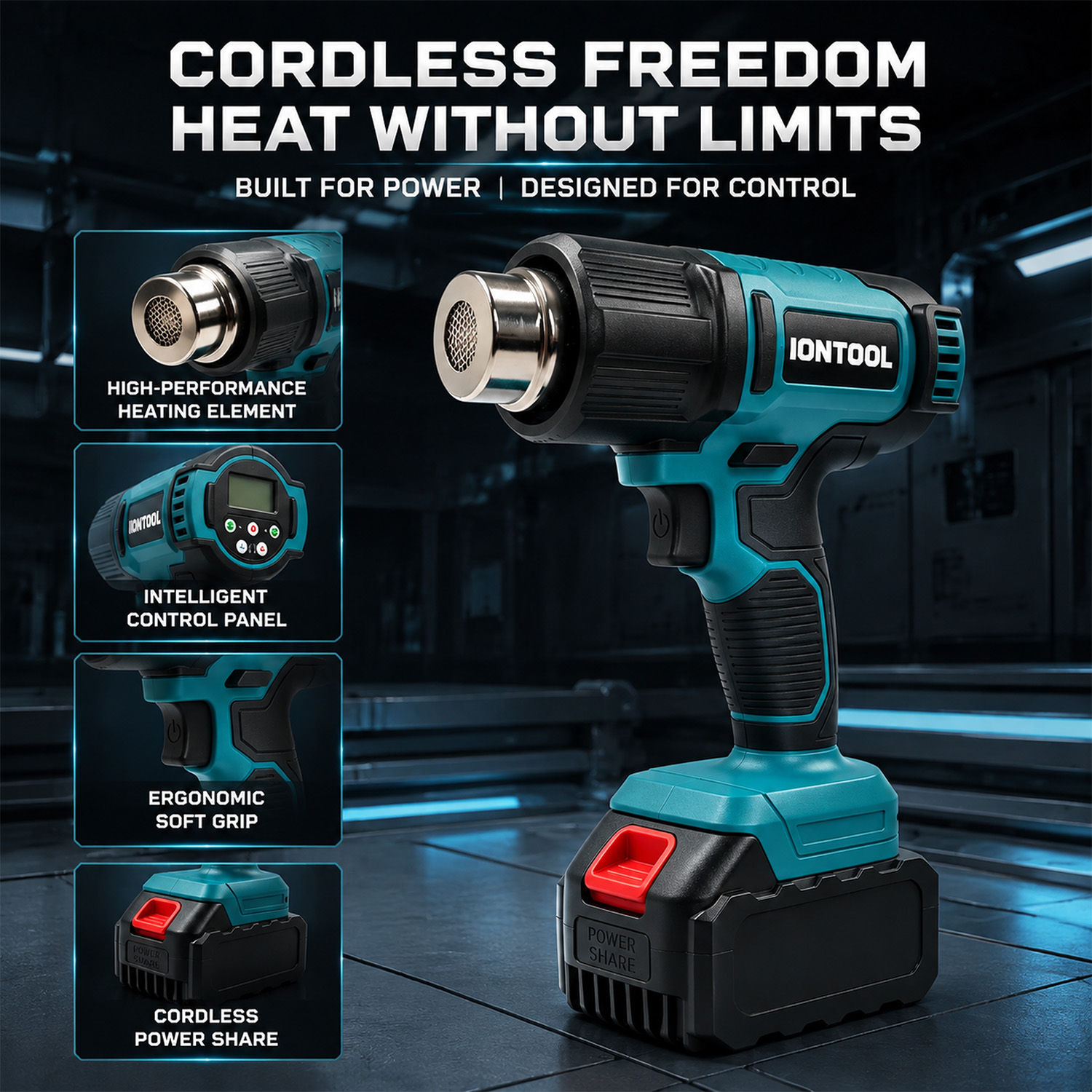 이온툴 550 ℃   조절 가능한 온도 무선 열풍기,  - Cordless Heat Gun For Shrink Tubing 리뷰 및 가격