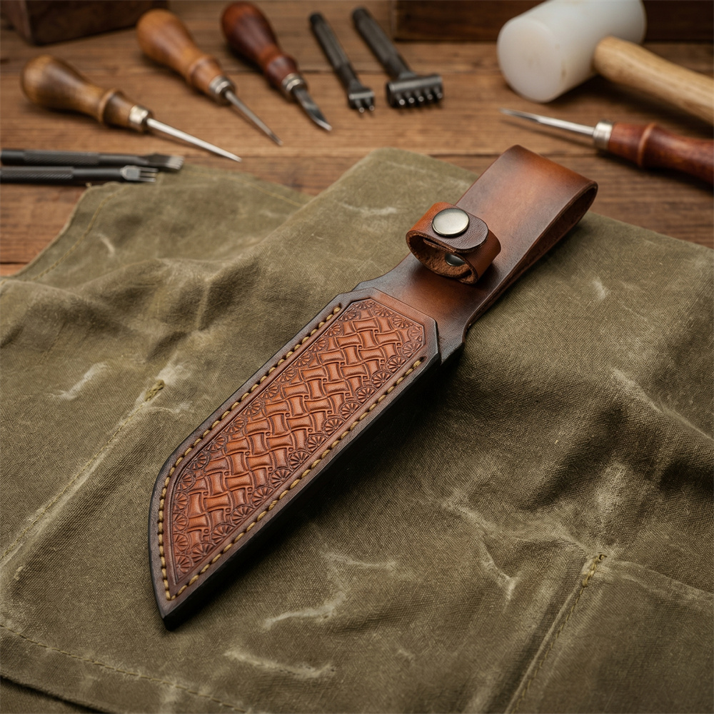갈색 수공예 양각 가죽 고정형 나이프 칼집, 내구성 있 - Hand Tools 리뷰 및 가격