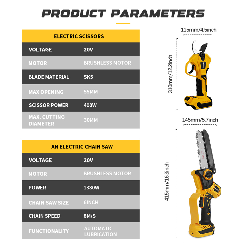 브러시리스 6인치 전기 체인톱 텔레스코픽 폴 전정기 높 - Mini Electric Chainsaw 6 Inch 리뷰 및 가격