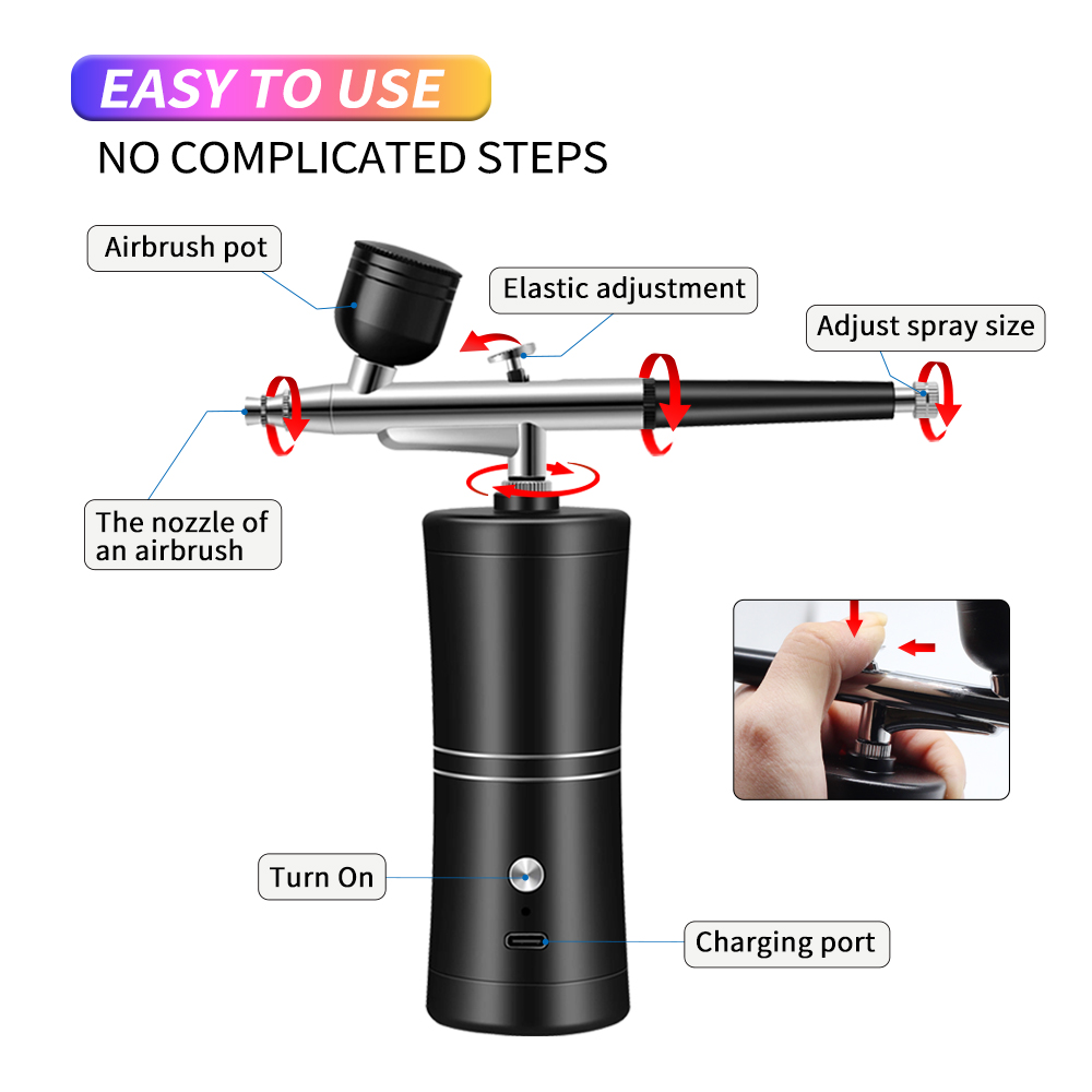 압축기가있는 휴대용 충전식 무선 에어 브러시 얼굴 미용 - Airbrush Kit With Mini Compressor 리뷰 및 가격