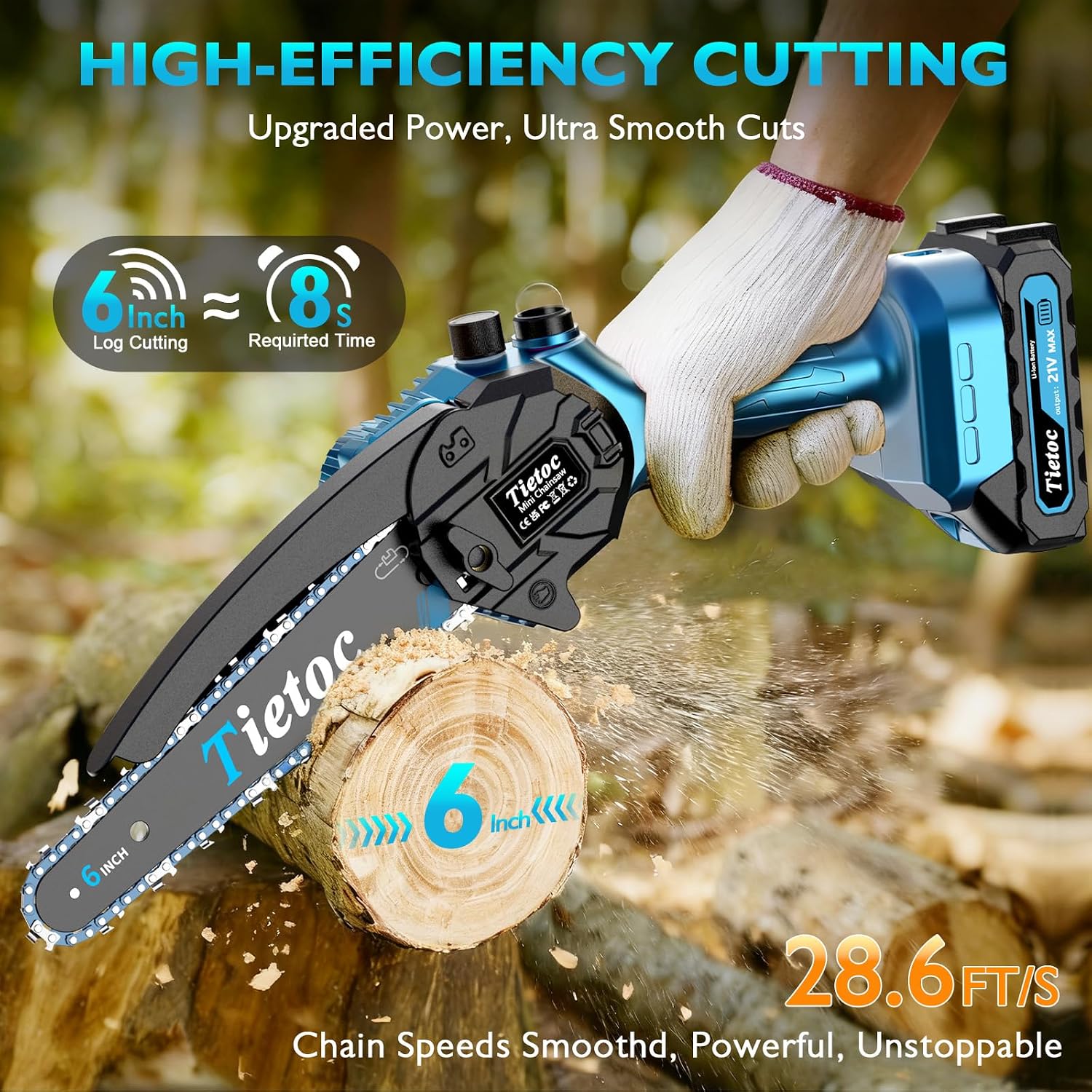 미니 전기톱, 6인치 무선 전기톱, 880W 강력 전동 - Mini Electric Chainsaw 6 Inch 리뷰 및 가격
