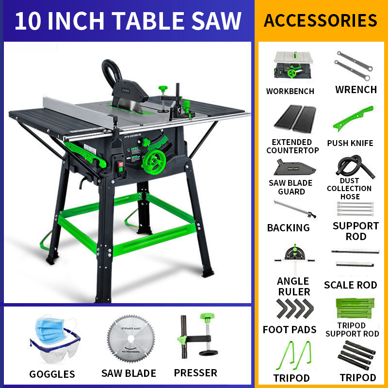 10인치 테이블쏘 1800W 고정밀 미니 다기능 목공  - Mini Table Saw For Woodworking 리뷰 및 가격