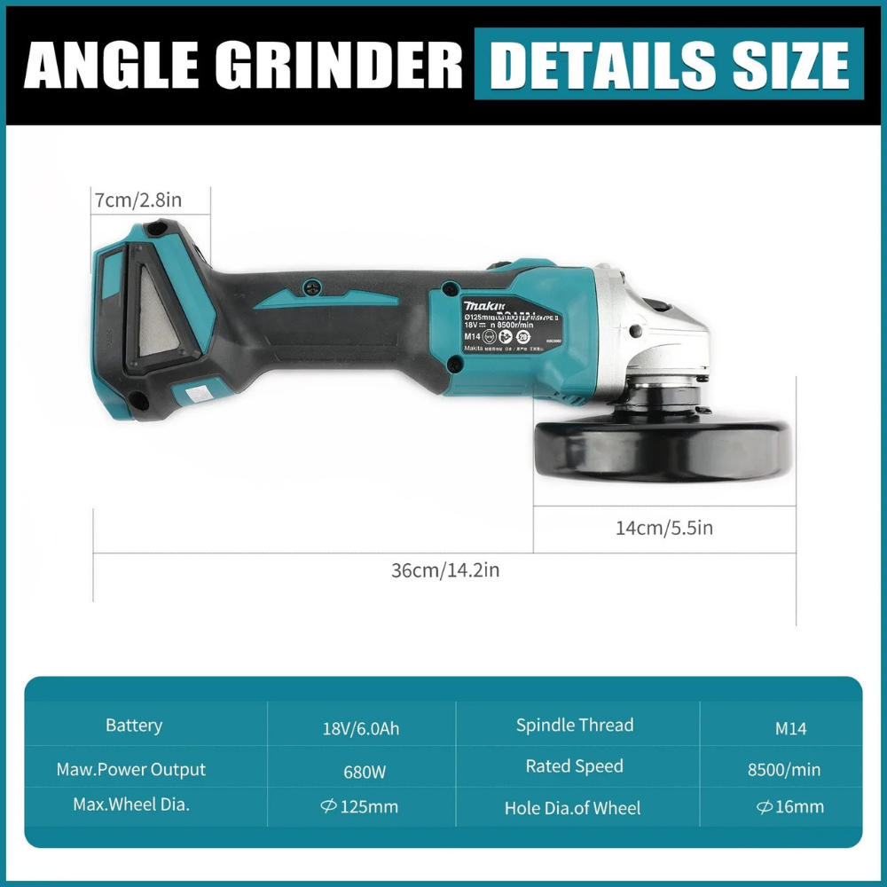 마키타 DGA404 125mm/100mm 브러시리스 리 - Brushless Angle Grinder Battery Powered 리뷰 및 가격